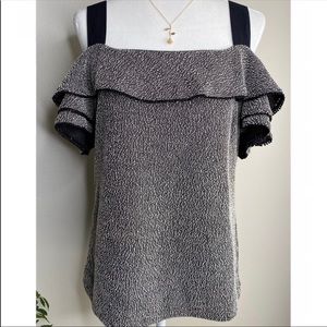 Banana Republic cold shoulder ruffle top